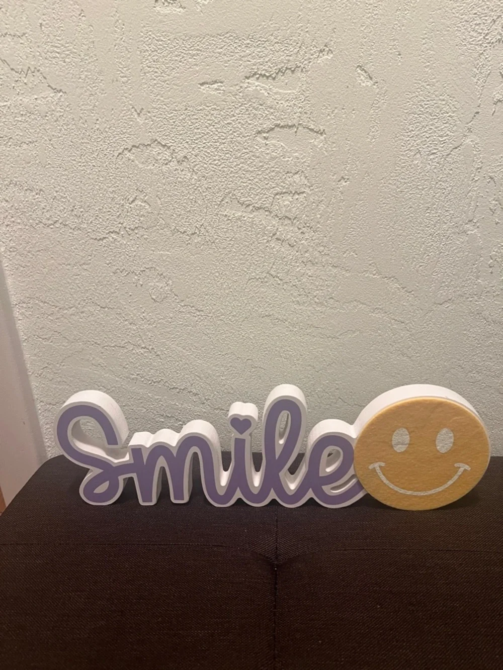 #1900*Smile Wall Decor Sign in Lavender and Yellow - Decorative Home Accent - Picture 1 of 12